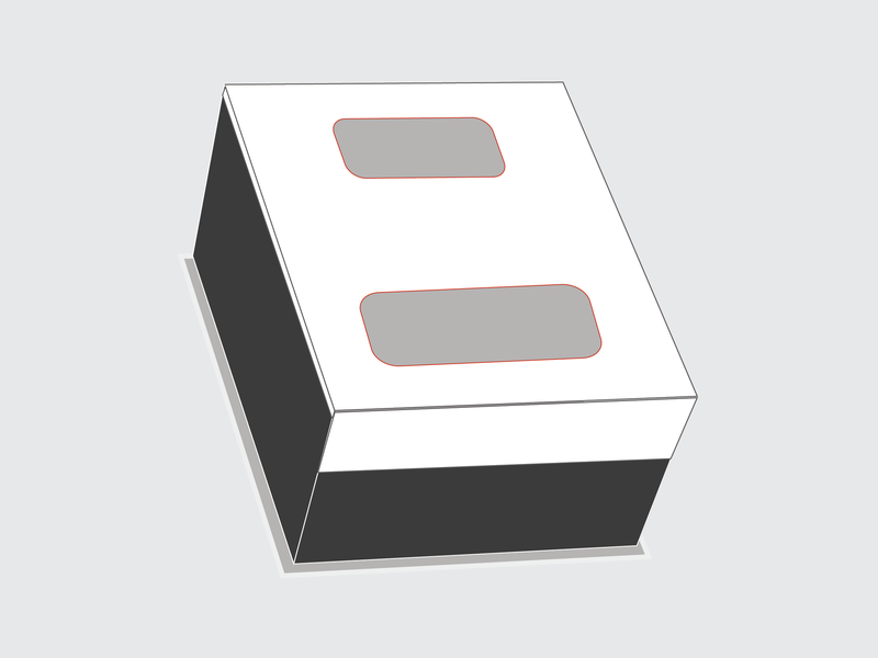 Diagrama del estuche del reloj con las áreas donde se marca el logotipo.