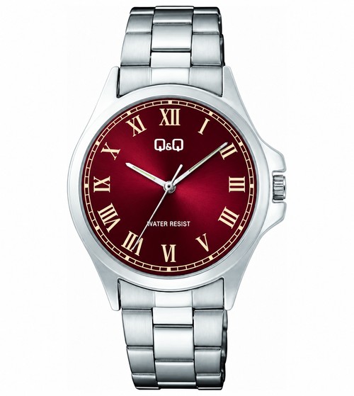 Reloj Q&Q De Pulso Q-MP025 · Burgundy Dial · Roman Numerals